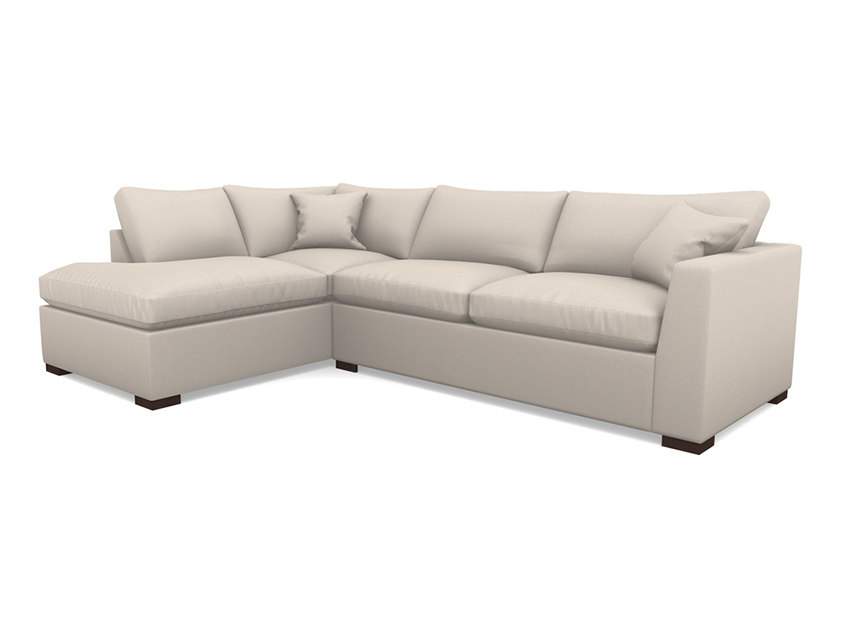 Wadenhoe Large RHF Corner Sofa Bed in Two Tone Plain Biscuit